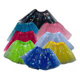 Kit 10 Saias Tule Tutu Glitter Festa Carnaval 40cm Atacado