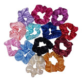 Kit 10 Scrunchies xuxinhas Laço De Cabelo Cetim Antifrizz 