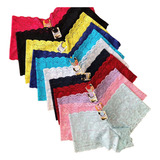 Kit 10 Short Calcinha Caleçon Boxer Feminina Renda Atacado