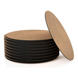 Kit 10 Sousplat 30x30cm Cru Circulo Base Mdf Redondo Supla