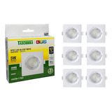 Kit 10 Spot Led Embutir Quadrado Direcionável Mr16 5w Alltop Taschibra Luz Branco Quente 3000k Luz Amarela Cor Branco Bivolt 110v 220v
