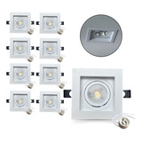 Kit 10 Spot Mr16 Recuado Quadrado Soquete Lâmpada Led Gu10