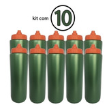 Kit 10 Squeeze Tipo Gatorade 1lt Rythmoon Liso Verde laranja