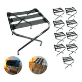Kit 10 Suporte Apoio De Malas Dobrável Alumínio Hotel 100kg