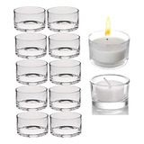Kit 10 Suportes Castiçal Porta Velas Vidro Relevo Decoração