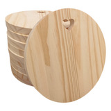 Kit 10 Tábua Redonda Pinus Coração P Frios Corte Descanso