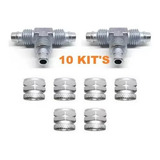 Kit 10 Tee 8mm Rosca Suspensão Ar Rodoar 30 Porcas