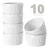 Kit 10 Tigelas Hotel Potinho Porcelana Molho Ramekin Cor Branco Canelado