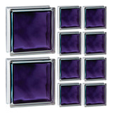 Kit 10 Tijolos Bloco De Vidro Colors 19x19x8 Roxo Tradestar