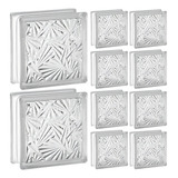 Kit 10 Tijolos Bloco De Vidro Transparente 19x19x8 Folhas