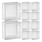 Kit 10 Tijolos Bloco De Vidro Transparente 19x19x8 Rajadas