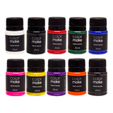 Kit 10 Tintas Colormake 25 Ml Maquiagem Artística Facial