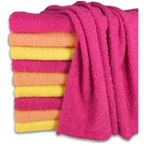 Kit 10 Toalhas Banho Alta Absorção Leve Macia Cor Cores Sortidas Lisa