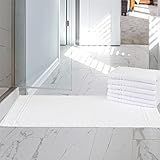 Kit 10 Toalhas De Piso Branca Hotel Macia Felpuda Prata Branco