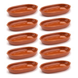 Kit 10 Travessa Feijoada Oval Porcelana Refrataria 1000ml