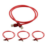 Kit 10 Un Cabo De Rede 2 5m Cat6 Furukawa Rj45 Vermelho Giga