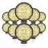 Kit 10 Un Farol De Milha Led Redondo 14 Leds 42w Universal