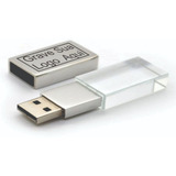 Kit 10 Uni Pen Drive Vidro Prata 4gb Personalizado