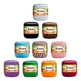 Kit 10 Unidades Linha Crochê Anne 65m Circulo