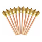 Kit 10 Válvula Serviço Schrader 1 4 100mm Cobre Refrigeração