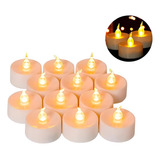 Kit 10 Vela Eletrônica Decorativa Led Amarela 30 Baterias