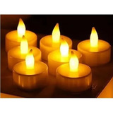 Kit 10 Vela Eletrônica Decorativa Led Amarela 30 Baterias