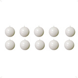 Kit 10 Velas Bolinha 5 Cm Decoração Parafina Pavio Algodão