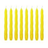 Kit 10 Velas Castiçal Amarela Espiral 20 Cm Candelabro