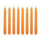 Kit 10 Velas Castiçal Laranja Espiral 20 Cm Candelabro