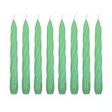 Kit 10 Velas Castiçal Verde Espiral 20 Cm Candelabro