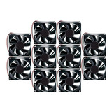 Kit 10 Ventilador Cooler Ventoinha 7 Pás 80x80x25mm 12v