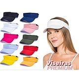 Kit 10 Viseira De Sol Boné Sortidos Ajustável Verão Para Corrida Caminhada Praia Ciclismo Esporte