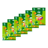 Kit 100 Caixas Lápis De Cor Mini 12 Cores Desenho Pintura