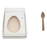 Kit 100 Caixas Ovo 250g Ou 350g Colher De Madeira Pascoa