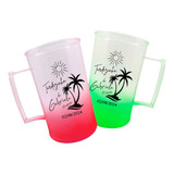 Kit 100 Caneca De Chopp Degradê 300ml Acrílico Personalizado