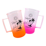 Kit 100 Canecas De Chopp Degradê 300ml Acrílico Personalizad