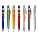 Kit 100 Caneta Plástica Personalizado Com Clip Empresa Brind