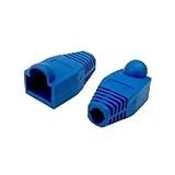 Kit 100 Capa Conector Rj45 Azul Cabo Rede Cat5 Cat5e Cat6