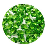 Kit 100 Castanhas Cristal K9 Verde Com 2 Furos Para Lustres