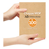 Kit 100 Chapas De Mdf Cru 3mm 15x21 Cm A5 Quadros Artesanato