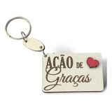 Kit 100 Chaveiros Mdf Lembrancinha Ação De Graças Igreja