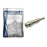 Kit 100 Conector Bnc Macho C  Mola E Parafuso P  Cftv Câmera