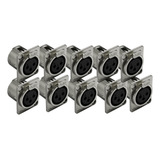 Kit 100 Conector Painel Xlr Fêmea 3 Polos Wireconex Wc 1023