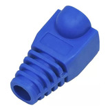 Kit 100 Conector Rj45 Cat5 100 Capas Azul P Cabo Rede