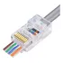 Kit 100 Conector Rj45 De Passagem Ez Crimp Cat5e Ouro Vazado