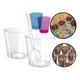 Kit 100 Copinho Potinho 25ml Brigadeiro Docinho 100 Colher