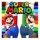 Kit 100 Desenhos Para Colorir E Pintar Super Mario E Luigi - Folha A4 ! 2 Por Folha! - #0104
