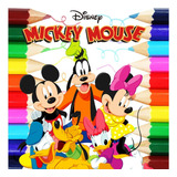 Kit 100 Desenhos Para Pintar E Colorir Mickey Mouse Folha A4 Inteira 1 Por Folha 0052