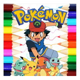 Kit 100 Desenhos Para Pintar E Colorir Pokemon - Folha A4 ! 2 Por Folha! - #0035