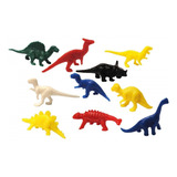 Kit 100 Dinossauros Colorido Plástico Mini